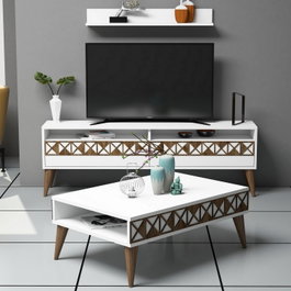 Hanah Home Conjunto de muebles de salón Line - White